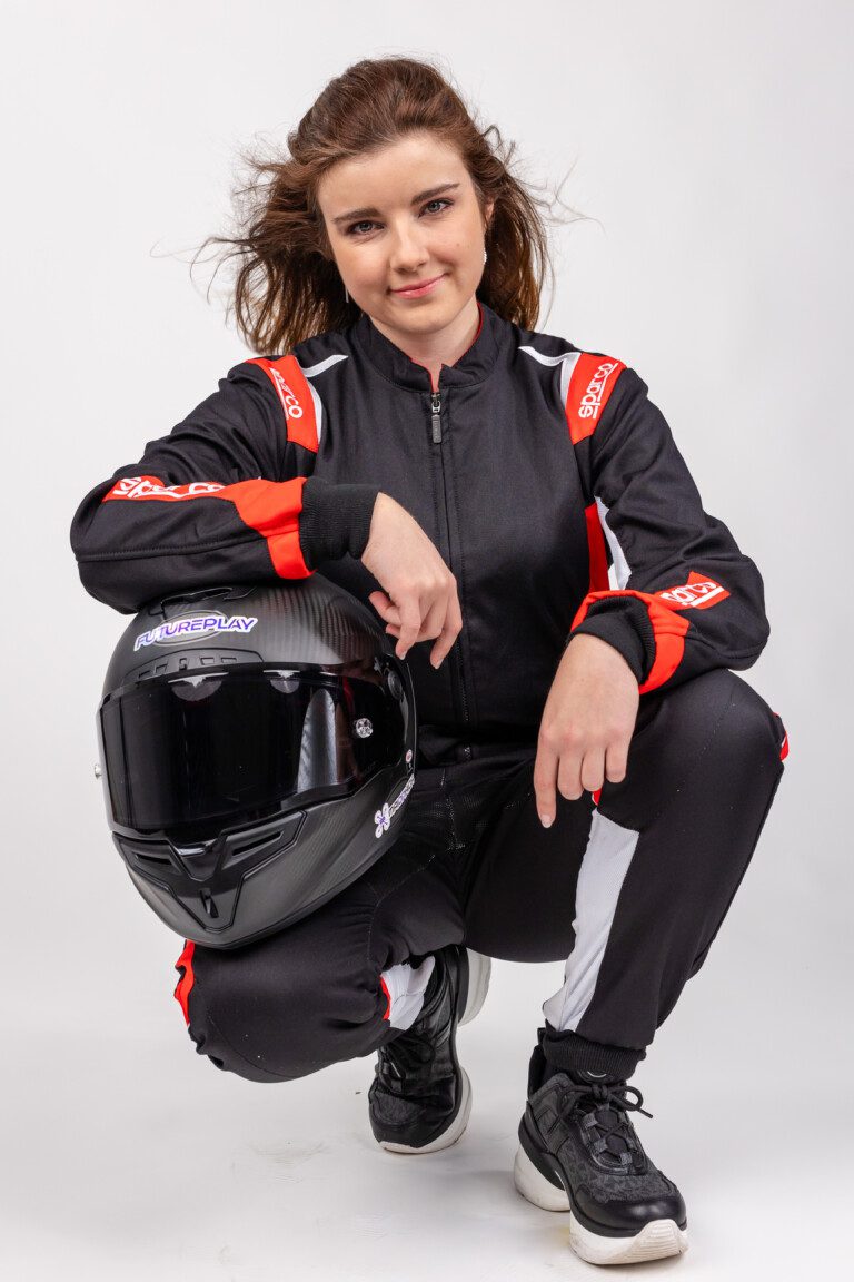 Photoshoot Female Drone Racer Helmet